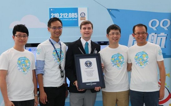 QQ获单一及时通信最多人同时在线