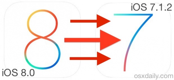 苹果允许升级iOS8用户降级至iOS7.1.2