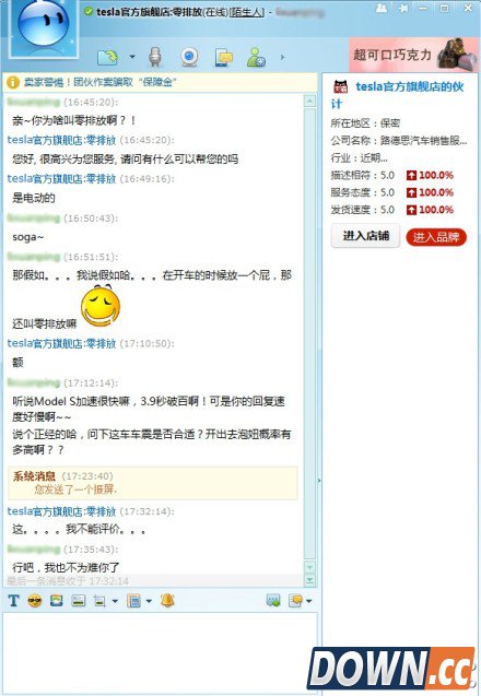特斯拉参加天猫双11 活动未开始客服先被调戏