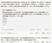 小米第三季度手机出货量赶超华为