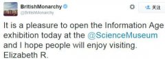 英女王首条推特消息 当天获赞2.8万次