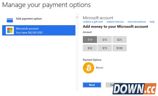 微软官方商店也开始支持比特币支付