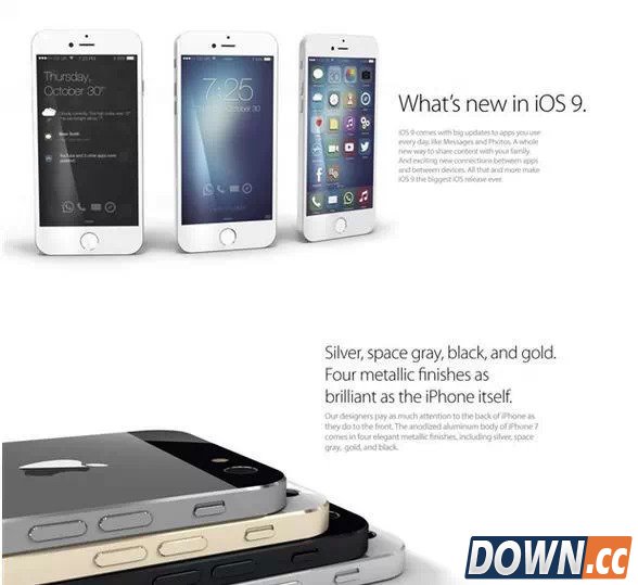 iphone7/8概念机曝光 搭载IOS9高端上档次