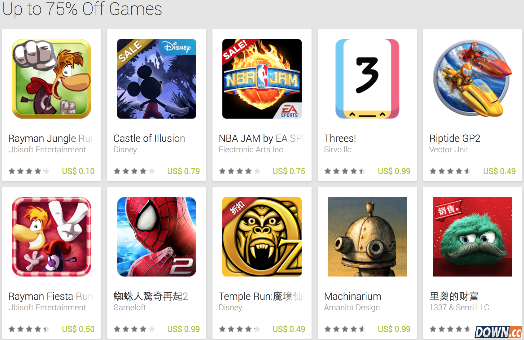 Google Play年末大促销 游戏最低仅售0.1美元