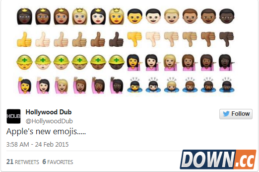 iOS8.3将引入新的表情符号 增加肤色调整系统
