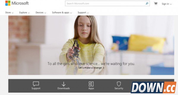 微软修改官网主页 更大的图像和网格式布局