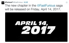 《速度与激情8》北美定档2017年