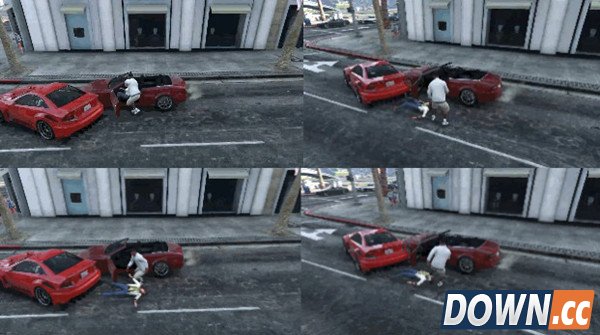 GTA5pc版玩家游戏还原女司机惨遭男司机暴打