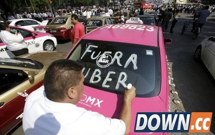uber墨西哥遭的哥抗议 周一免费打车引出租车司机不满游行