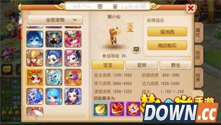 梦幻西游手游85级宠物猴小仙