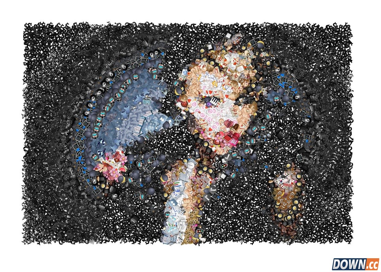 用emoji表情堆马赛克图片