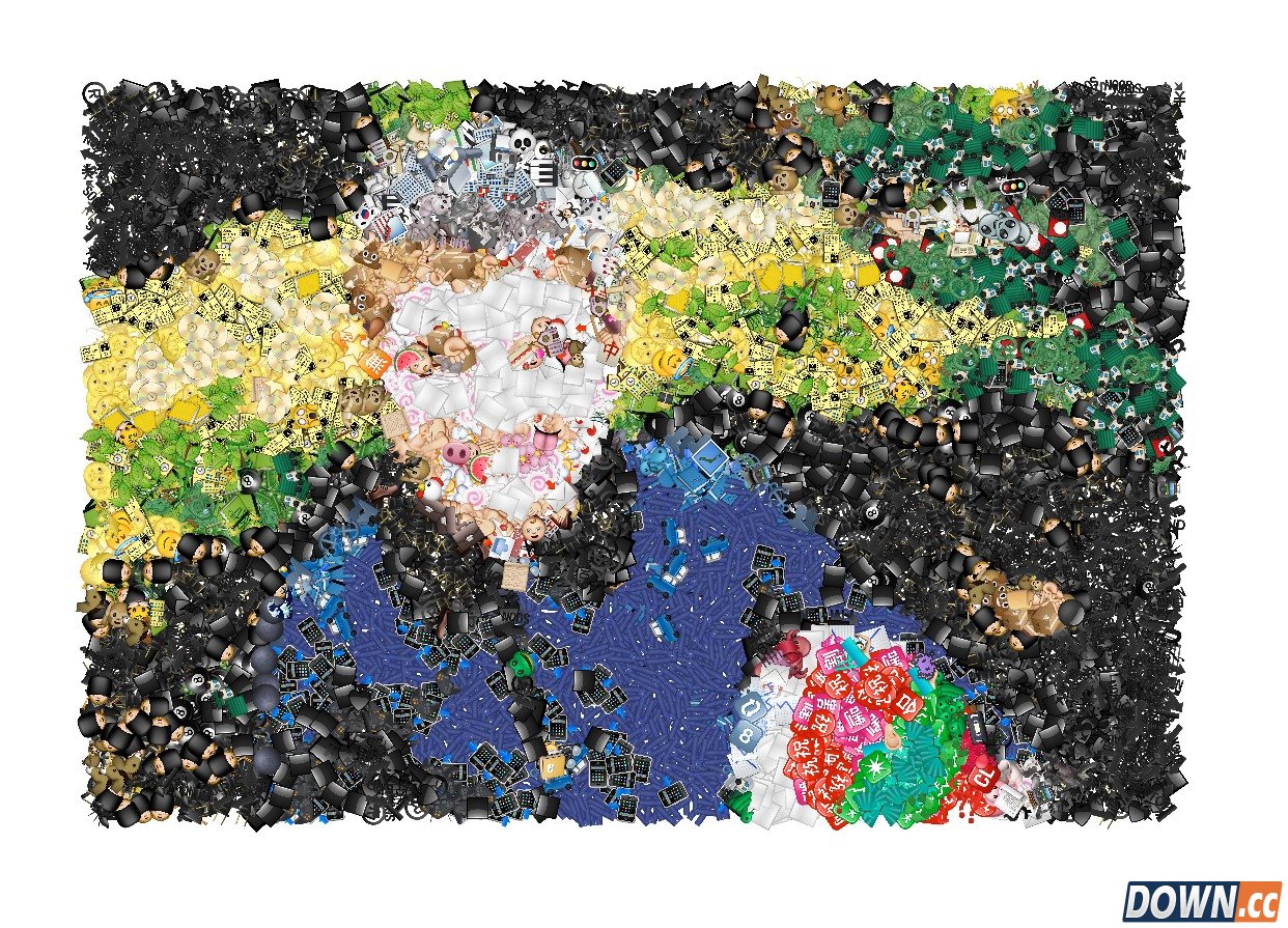 用emoji表情堆马赛克图片