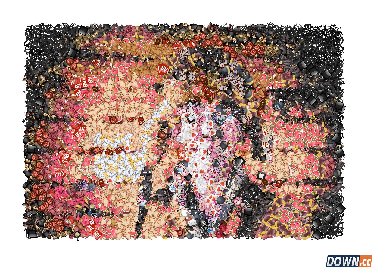 用emoji表情堆马赛克图片