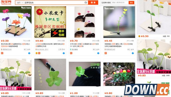 “豆芽花”发夹淘宝疯抢