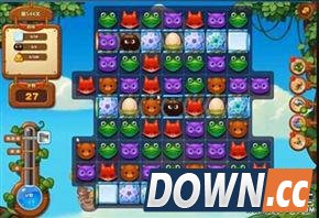 开心消消乐怎么消除木质和蓝色栏杆