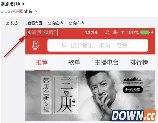ios9新增返回功能