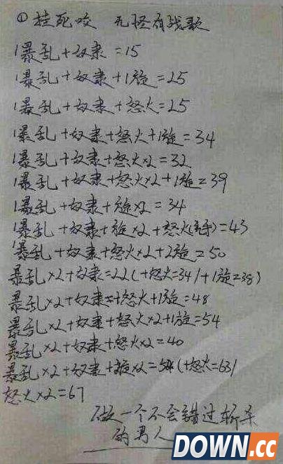 安德罗妮奴隶战计算公式