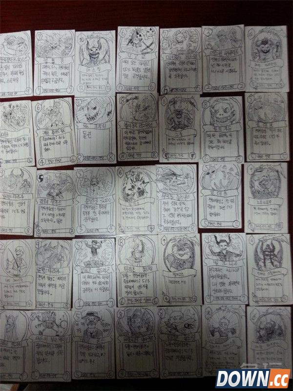 韩国士兵手绘炉石全套卡牌