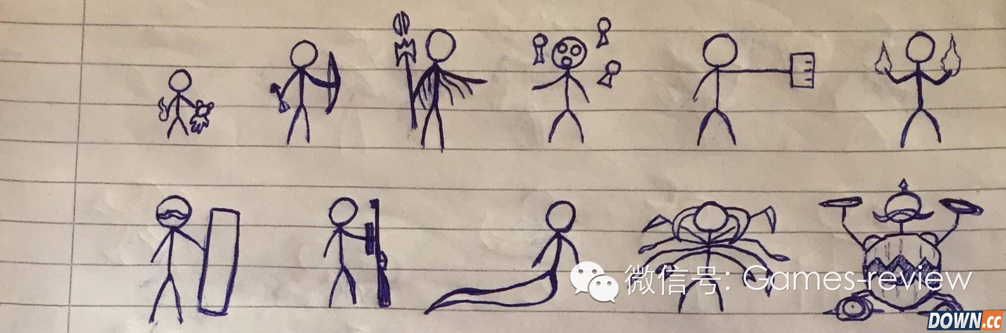 lol外国玩家手绘全英雄火柴人