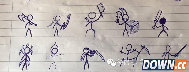 lol外国玩家手绘全英雄火柴人