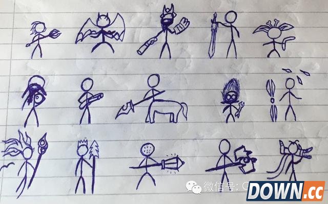 lol外国玩家手绘全英雄火柴人