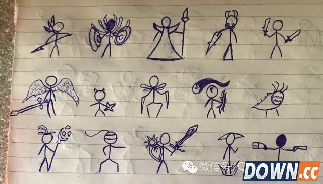 lol外国玩家手绘全英雄火柴人