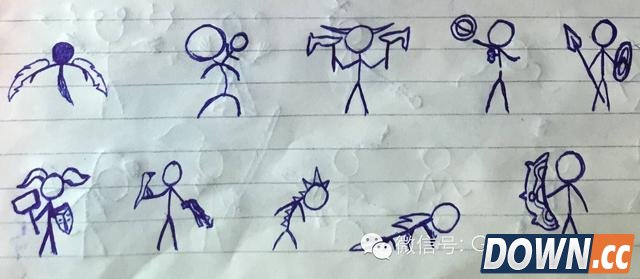 lol外国玩家手绘全英雄火柴人