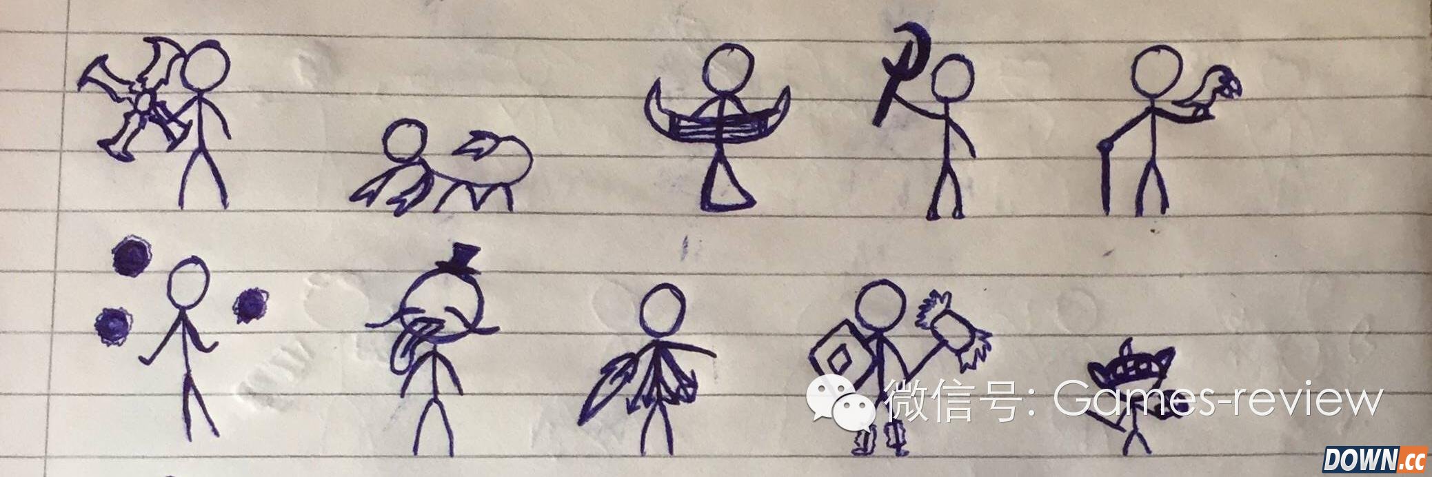 lol外国玩家手绘全英雄火柴人