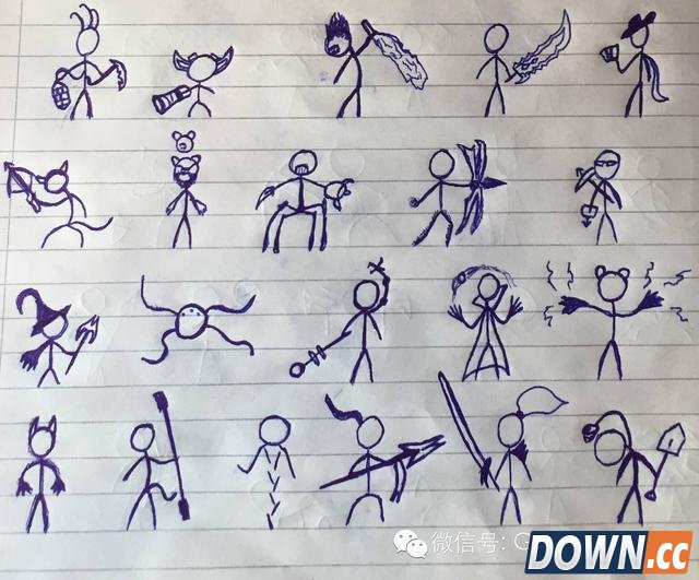 lol外国玩家手绘全英雄火柴人