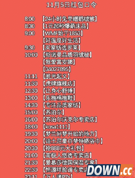 双十一11月5日支付宝红白口令大全