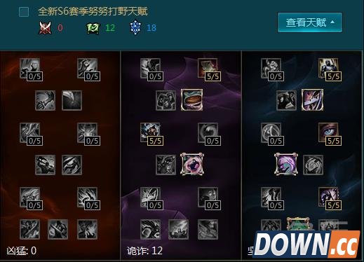 S6努努打野天赋加点图