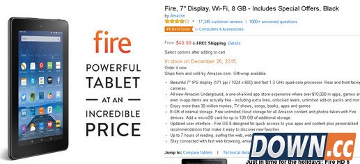 亚马逊50美元平板国行开卖