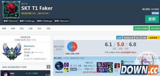 Faker一个月钻石打回王者组