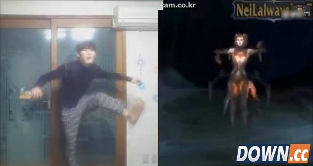 lol韩国男主播模仿英雄跳舞