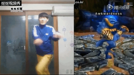 lol韩国男主播模仿英雄跳舞