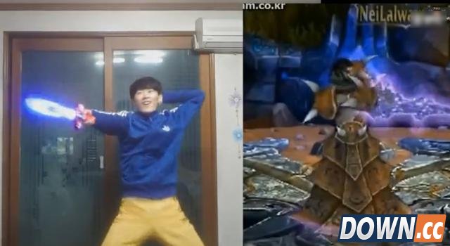 lol韩国男主播模仿英雄跳舞