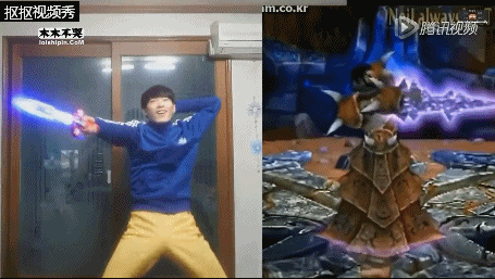 lol韩国男主播模仿英雄跳舞