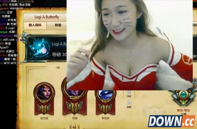 LOL台湾大师女主播蝴蝶cos阿狸打排位