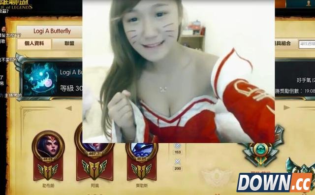 LOL台湾大师女主播蝴蝶cos阿狸打排位