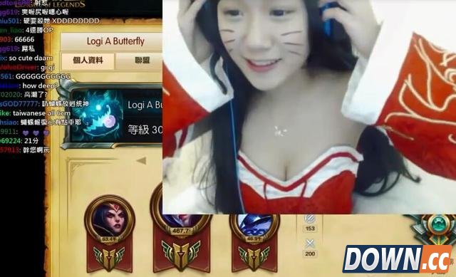 LOL台湾大师女主播蝴蝶cos阿狸打排位