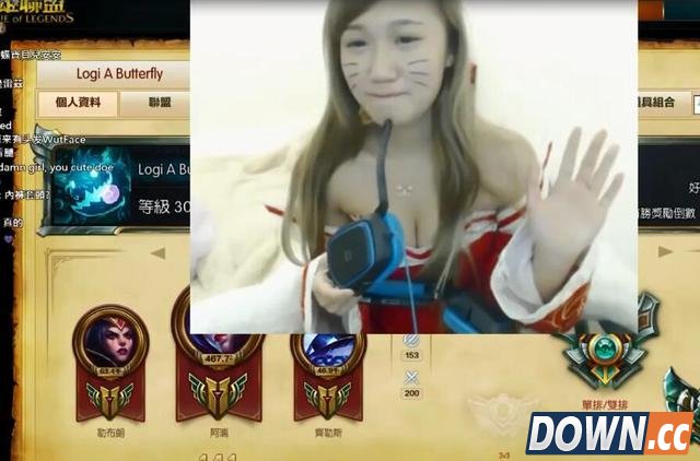 LOL台湾大师女主播蝴蝶cos阿狸打排位