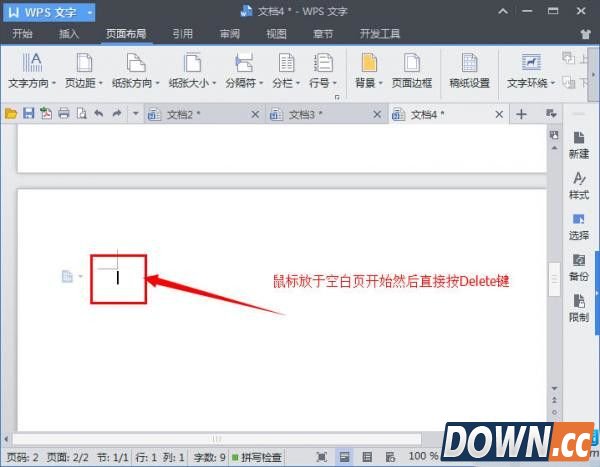WPS删除空白页面