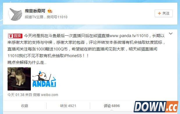 国服第一狮子狗跳槽到熊猫TV