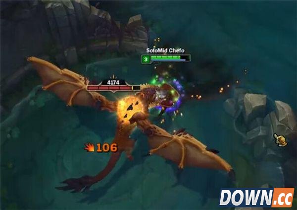 LOL测试服赵信3级单挑小龙