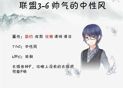 奇迹暖暖联盟委托3-6帅气的中性风服装搭配