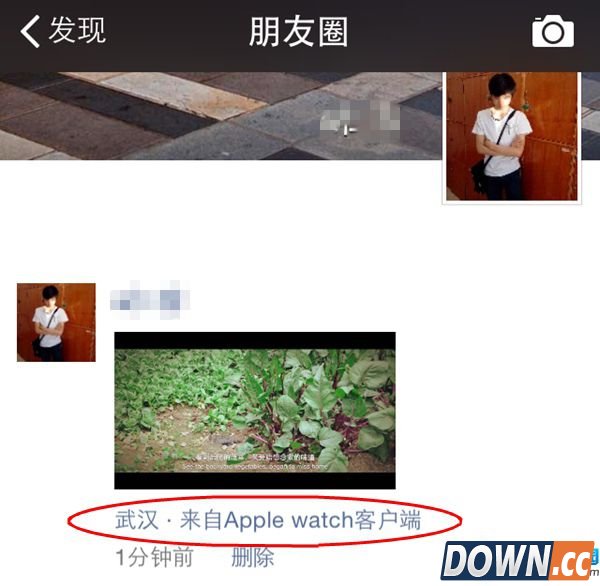 微信朋友圈怎么显示来自Apple watch