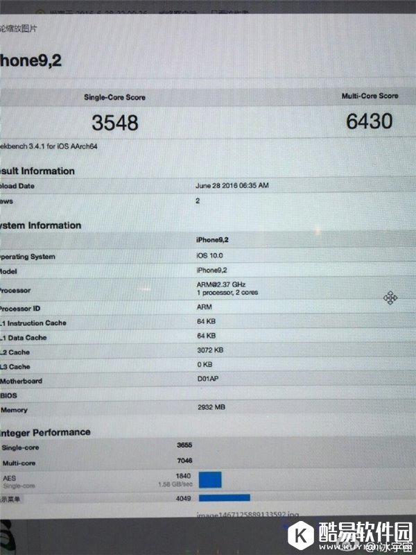 苹果A10处理器跑分