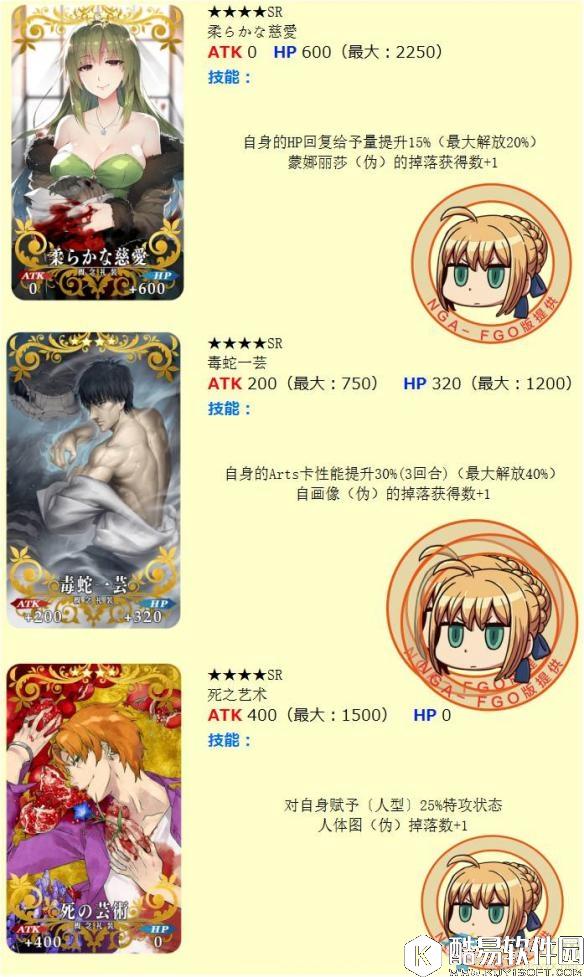 FGO赝作活动加成礼装、英灵详解