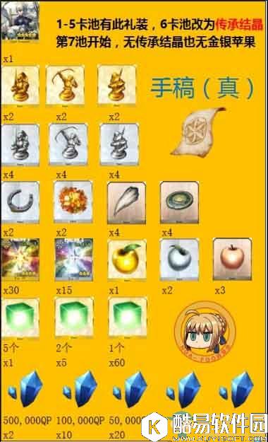 fgo真伪手稿卡池材料表一览