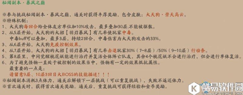 阴阳师大天狗副本暴风之巅1-10层攻略